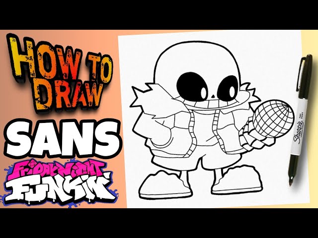 HOW TO DRAW NIGHTMARE SANS (Indie Cross)  Friday Night Funkin (FNF) - Easy  Step By Step Tutorial 