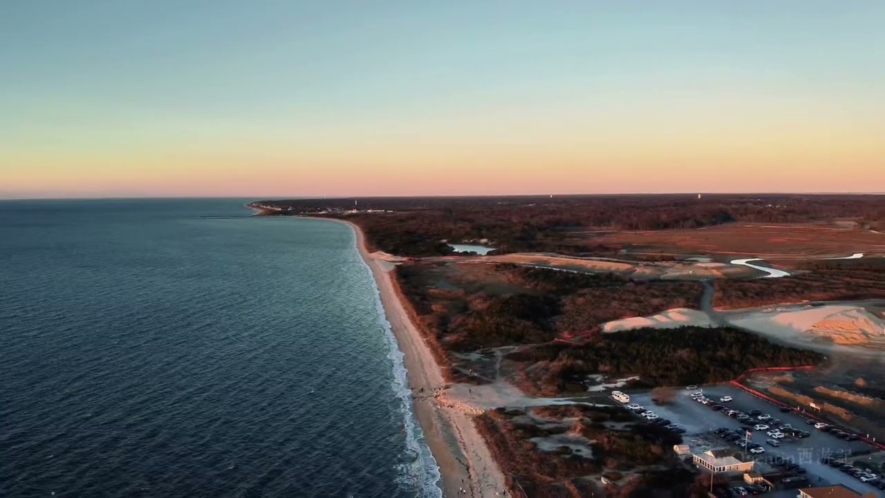 Cape May’s Sunset Beauty: The Wreck of SS Atlantus from Above｜开普梅角沉船日落