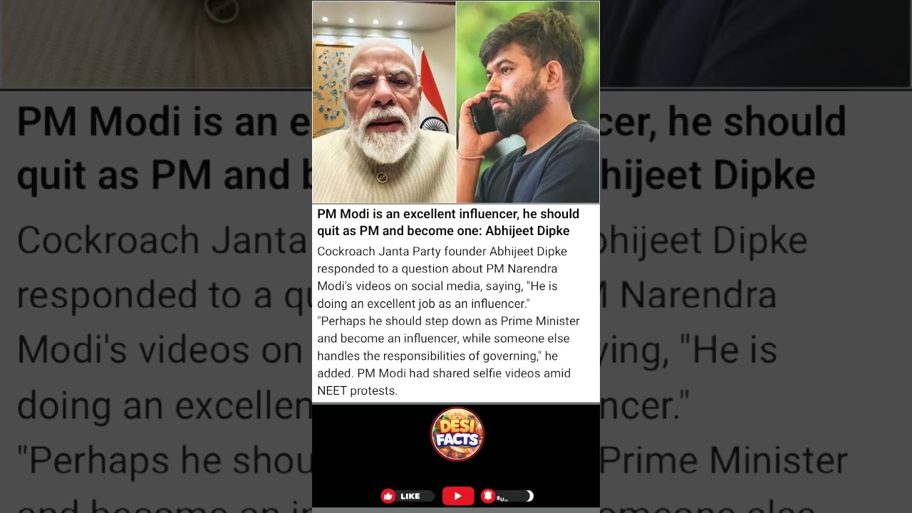 rewrite this title PM Modi is an excellent influencer, he should quit as PM and become one: Abhijeet Dipke rewrite this title PM Modi is an excellent influencer, he should quit as PM and become one: Abhijeet Dipke