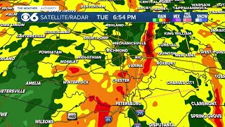 Radar shows severe storms moving through Virginia