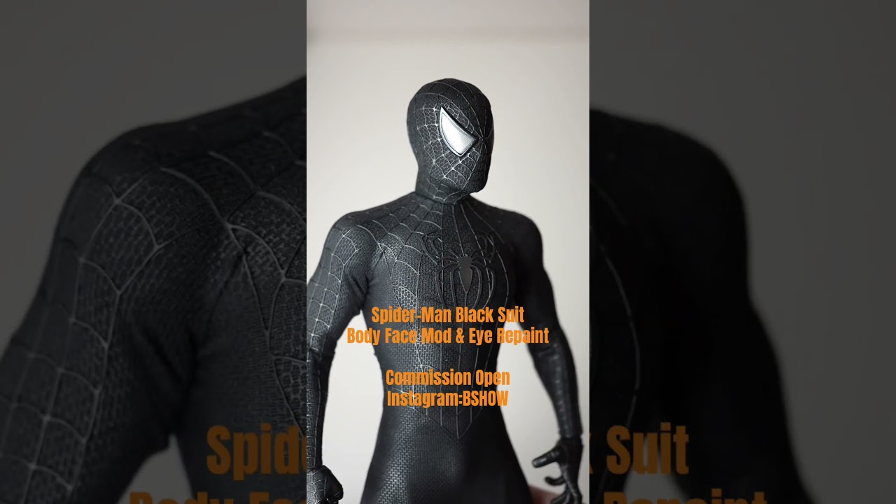 HotToys SPIDER-MAN Black Suit Body Face mod & Eye Repaint / ホット