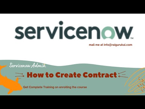 How to Create ServiceNow Contract | Servicenow Tutorial