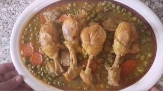 Tajine de poulet aux petits pois et artichauts facile et rapide recette traditionnelle