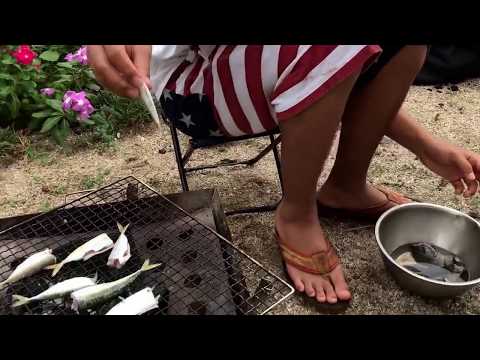 釣った魚をBBQ まなポート 周南市 不登校相談