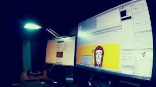 Working process in Adobe Flash (vectorization and animation)