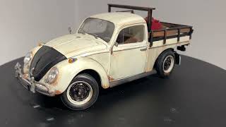 1/24 Tamiya VW Beetle  converted to pickup truck (VIDEO)