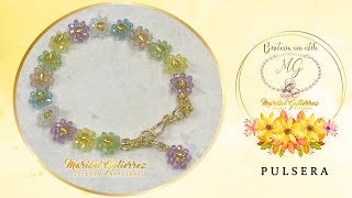 PULSERA DE FLORES CON HILO NYLON  | Pulsera en Hilo Nylon