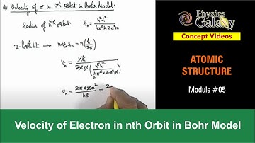 Class 12 Physics | Atomic Structure |#5 Velocity of Electron in nth Orbit in Bohr Model | JEE & NEET