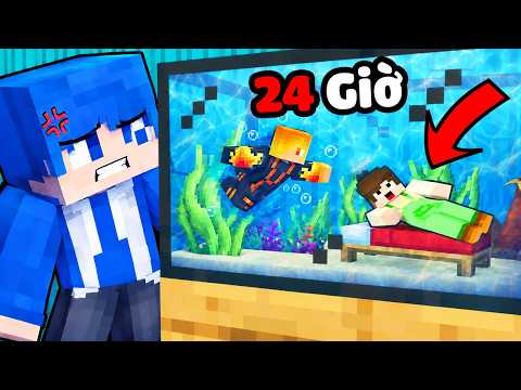 Durian Surviving 24 Hours in Huynoob's Aquarium in Minecraft