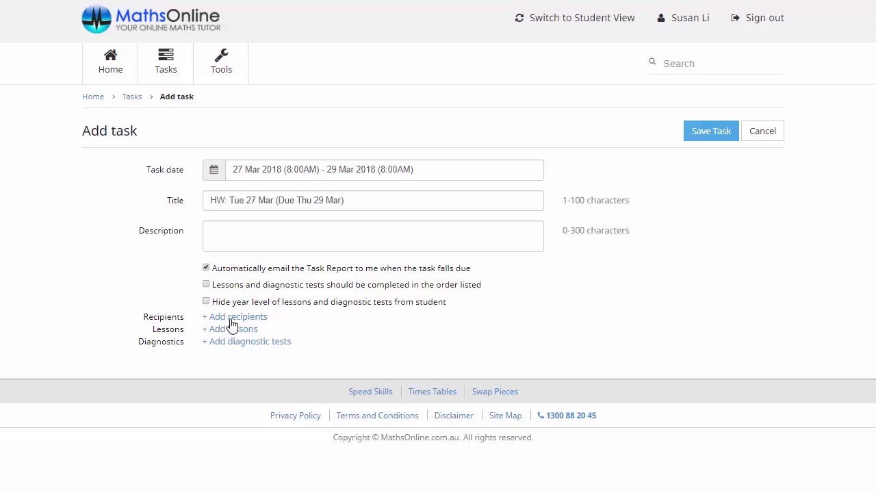 MathsOnline: How to Add a Task (For Parents) - YouTube