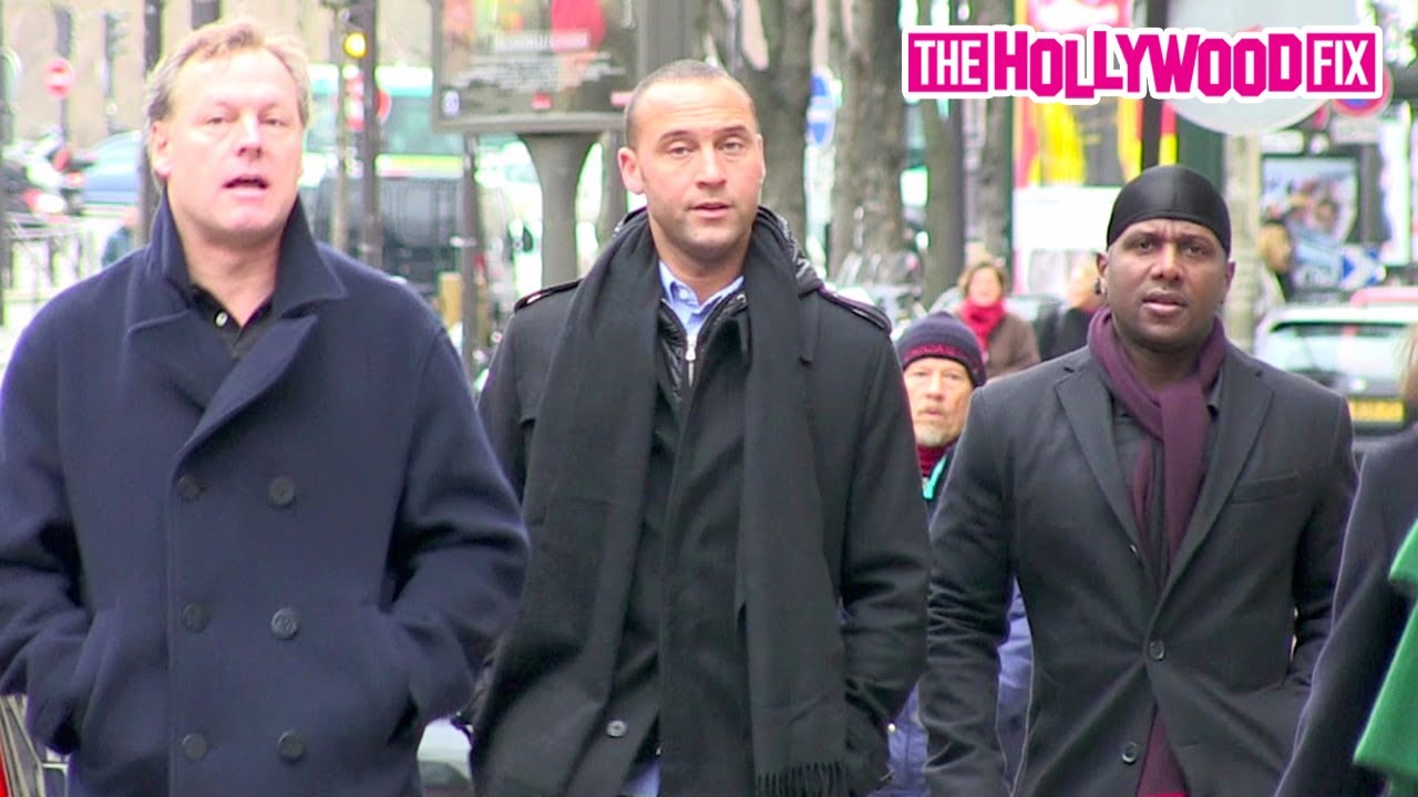 Derek Jeter Is Spotted Out Shopping With Friends Near The Eiffel Tower In Paris, France