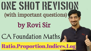 ONE SHOT REVISION | Ratio,Indices,Log | CA Foundation Dec 2022