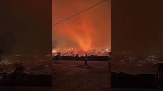 A fire tornado was caught on video during a blaze in Aguiar da Beira, Guarda District, Portugal 🇵🇹 (