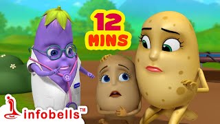 ஐந்து உருளைக் குட்டிகள் கட்டிலில் குதித்தது | Tamil Rhymes for Children | Infobells