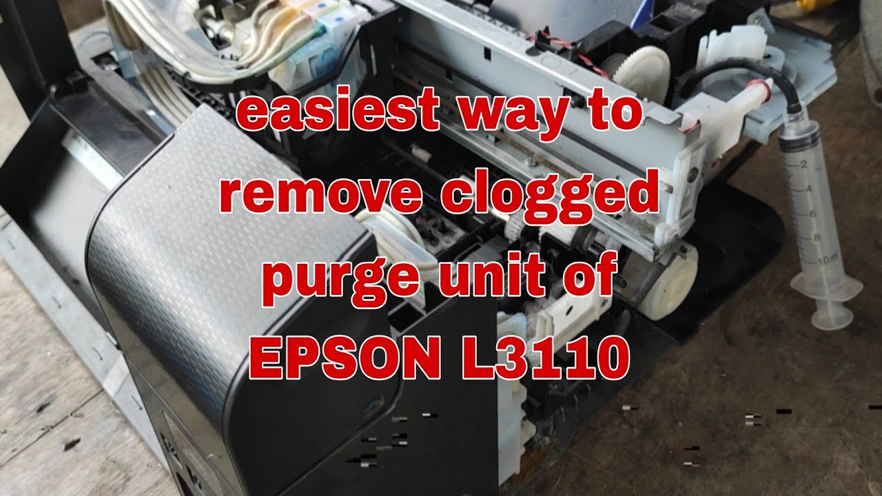 How to remove the clogged hose purge unit of Epson L3110 