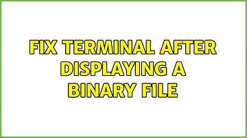 Unix & Linux: Fix terminal after displaying a binary file (8 Solutions!!)