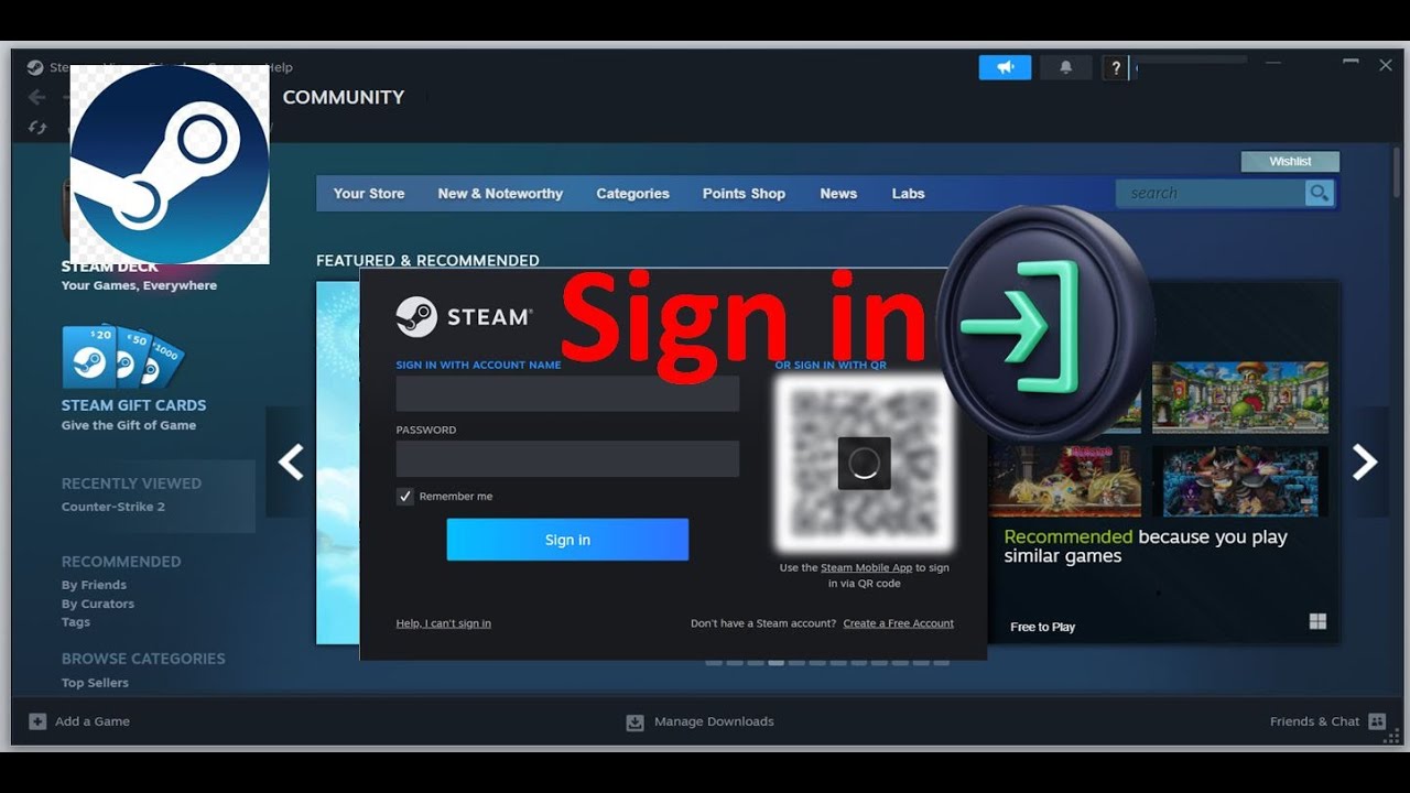 Sign In Using Steam How to sign in to steam account for the first time Gaming platform ...