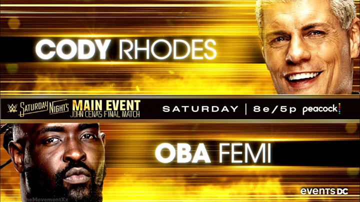 Cody Rhodes vs Oba Femi | Saturday Night Main Event Dec 13, 2025 (Part 1)