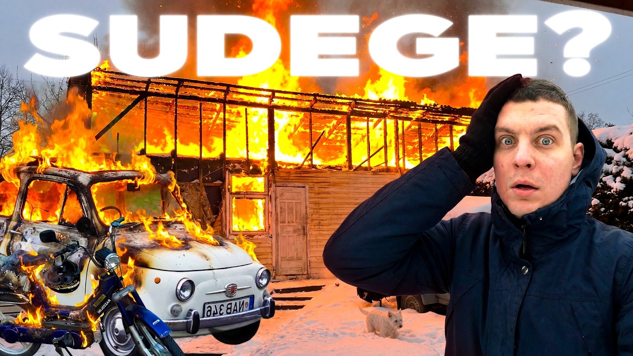 SUDEGĖ GARAŽAS SU VISAIS MOTOCIKLAIS VIDUJE