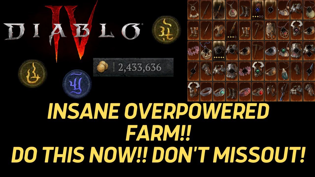 Diablo 4 INSANE FAST LOOT FARM!! Legendaries! Sacreds! Glyphs! GOLD!! DO THIS BEFORE NERF!
