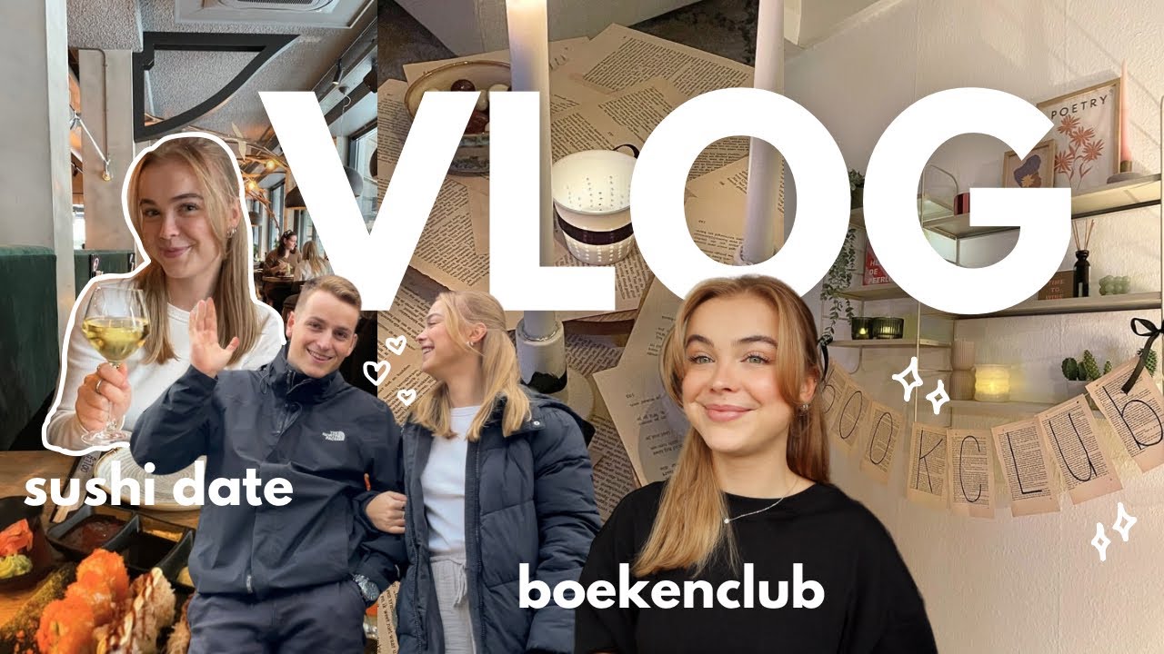 VLOG: boekenclub avond, filmen, sushi date en meer! 🤎 (weekend in mijn leven)