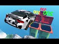 HIGH SPEED JUMPS AND CRASHES INTO GARBAGE AND WATER - Cartoon Beamng Drive