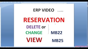 ERP- DELETE or REVISE RESERVATION