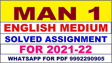 MAN 1 Solved Assignment 2021-22 in ENGLISH,  Whatsapp For Pdf  9992290905.