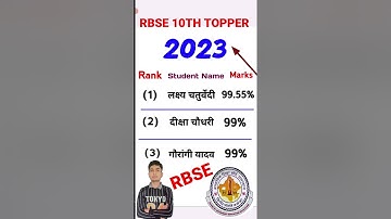 RBSE class 10th topper list 2023 | rajsthan board 10th toppers 2023 #shortsfeed #rbse