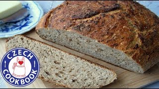 Wheat Rye Bread Recipe  Pšeničnožitný chléb  Czech Cookbook