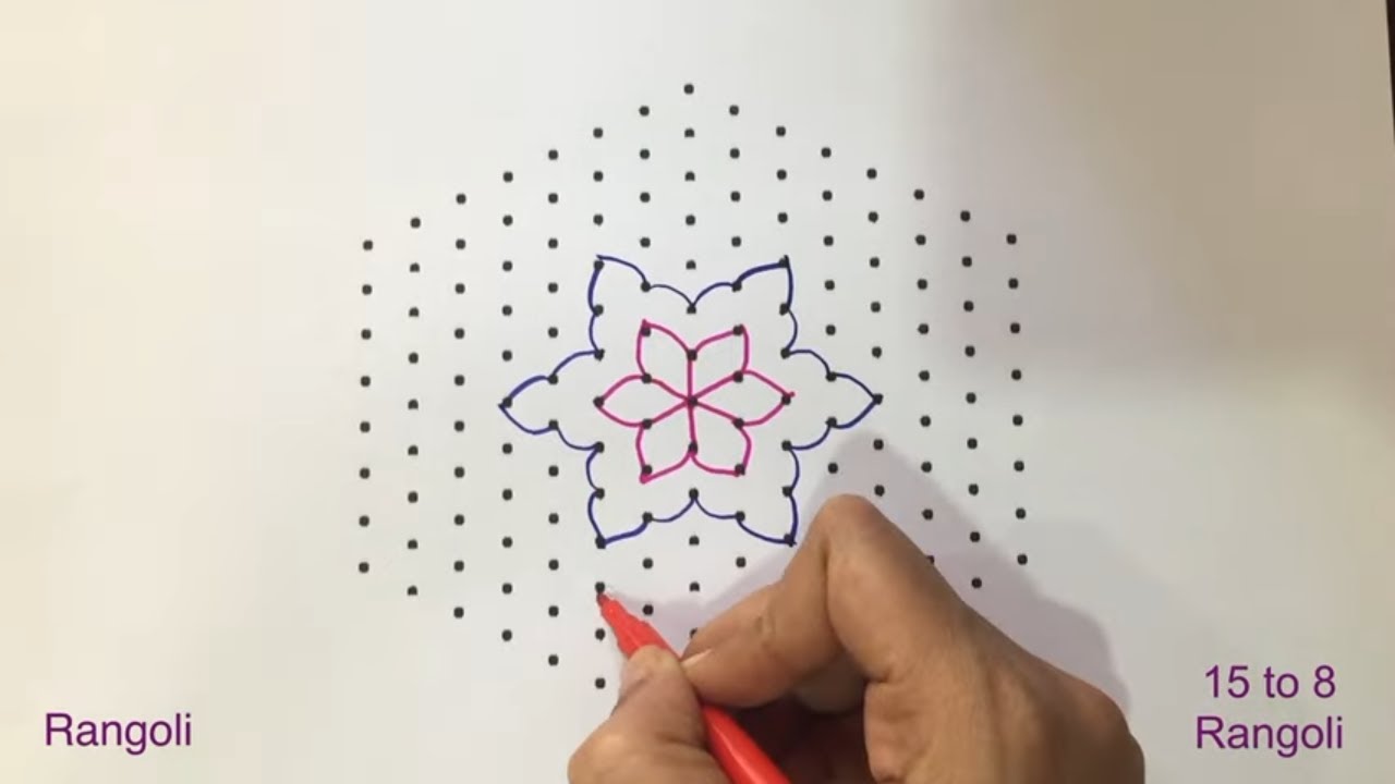 15×8 Dots Creative Rangoli
