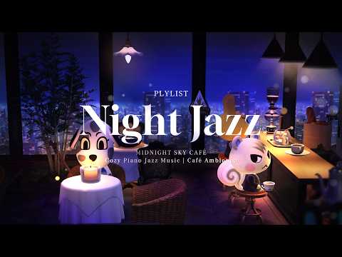 Animal Crossing Cozy Night Café ☕🌙｜Smooth Jazz & Café Ambience [NO AI]｜Study, Work & Reading📚