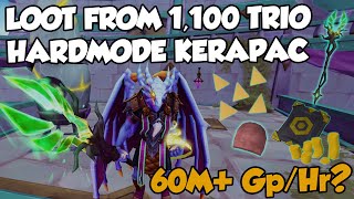 Loot from 1,100 Hardmode Kerapac Trios! 60M+ Gp/hr? [Runescape 3]