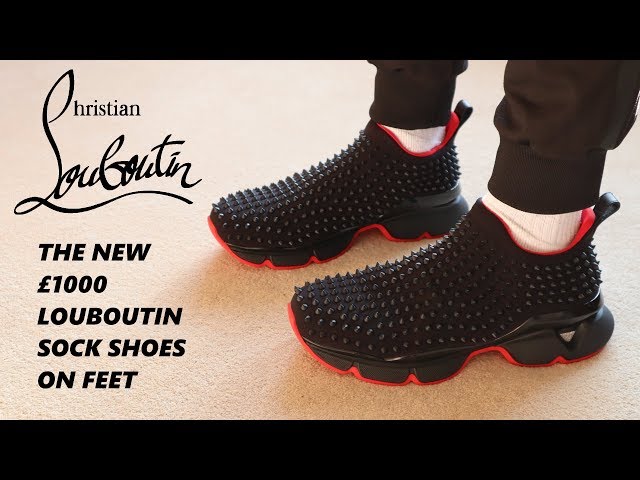 Shop Christian Louboutin Spike Sock Flat Sneakers