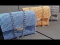 how to make easy bag and nice stitches with plastic canvas شنطة سهل وجميله بالكنفاه البلاستيك