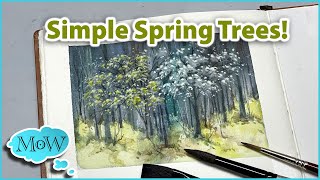 A Simple Approach to Painting Blooming & Budding Trees in Watercolor