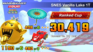 Nonstop Combo on SNES Vanilla Lake 1T | Ranked Cup | Mario Kart Tour