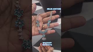 BLUE AMERICAN DIAMOND NECKLACE WHATSAPP 9597519773 FOR ORDER #trendingjewellery #americandiamond