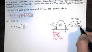 Prob. 7.1.13 - Find point estimate and confidence interval. Interpret the confidence interval.
