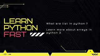 What are lists in python || Python List | Arrays in python