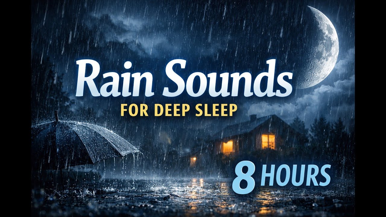 Rain Sounds for Deep Sleep | 8 Hours of Night Rain | Dark Screen | Insomnia Relief