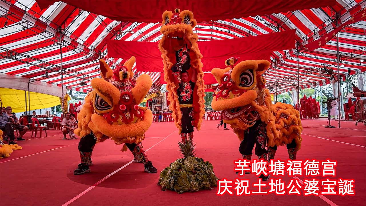 Dragon and Lion Dance by Khoon Yew Athletic Association | 芋峽塘福德宫, 庆祝土地公婆宝誕