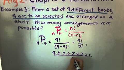 Alg 2: Chap. 15-6 Permutations Example 3 of 4