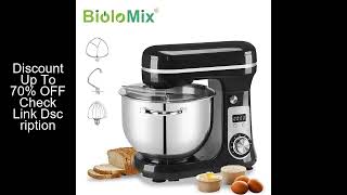 BioloMix Kitchen Food Stand Mixer, Blender, Quiet Motor, Cream Egg Whisk, Whip Dough Kneader, 6-Spee