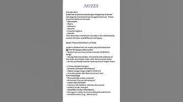Class 9 Geography – Chapter: Physical Features of India Short Notes