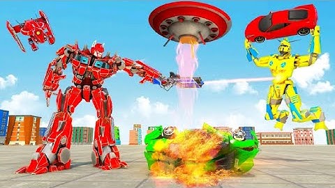 Space Robot Transport Games - Lion Robot Car Game