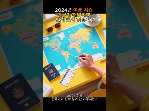 2024년 여름시즌 한국인 해외여행 인기도시 TOP 10