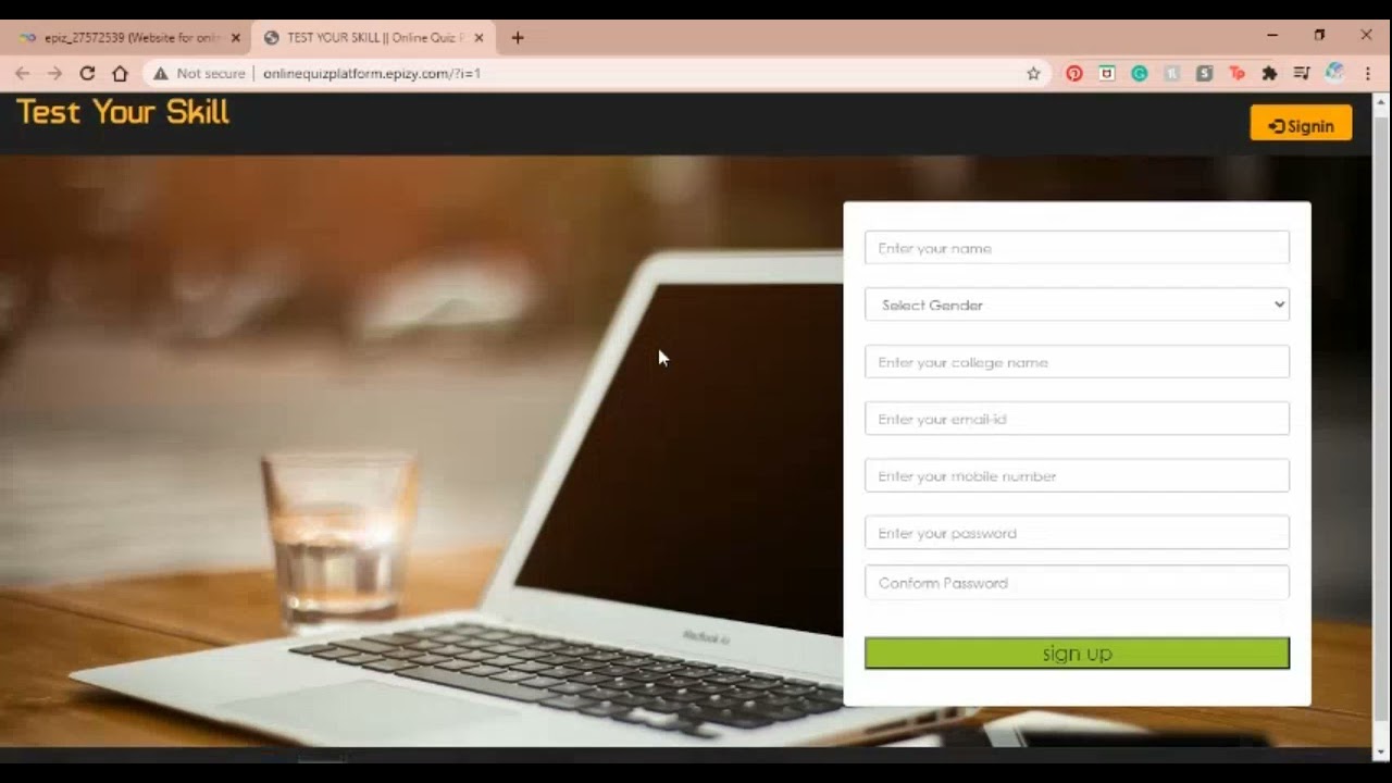 TEST YOUR SKILL   ONLINE QUIZ PLATFORM