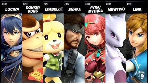 Lucina VS Donkey Kong VS Isabelle VS Snake VS Pyra / Mythra VS Mewtwo VS Link Smash Bros Ultimate