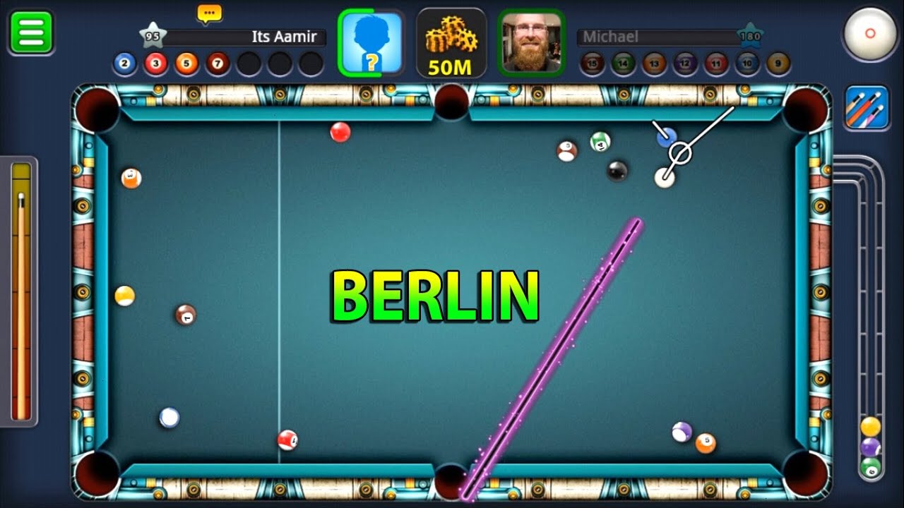 8 Ball Pool- Berlin Platz 50M w/Black Hole Cue - 